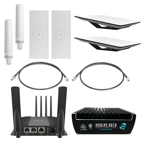 Starlink Flat High Performance Kit Gen 2 Romeo Foxtrot Bundle – Max Speeds 400Mbps – 800Mbps – 2 x Starlink Flat High Performance Kit, 1 x Peplink Max BR1 Pro 5G, 1 x MDS Blender